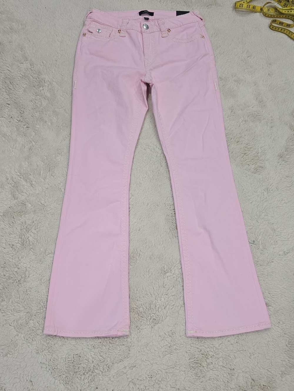 True Religion Pastel Pink Flare Jeans